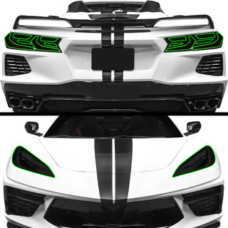 Full Headlight Taillight Precut Smoked PPF Tint Kit Film Overlay Fits Chevy Corvette C8 2020 - 2025 - Bogar Tech Designs