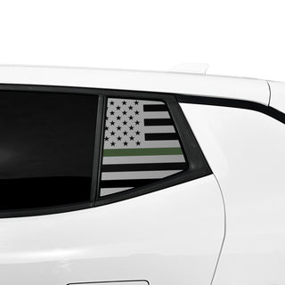 Fits Chevrolet Equinox EV 2024 - 2025 Quarter Window American Flag Vinyl Decal Stickers - Bogar Tech Designs