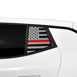 Fits Chevrolet Equinox EV 2024 - 2025 Quarter Window American Flag Vinyl Decal Stickers - Bogar Tech Designs