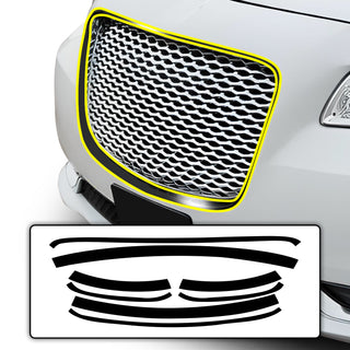 Vinyl Chrome Delete Sides Front Rear Bumper Trim Blackout Decal Stickers Overlay Film Fits Chrysler 300 2015 - 2023 - Bogar Tech Designs