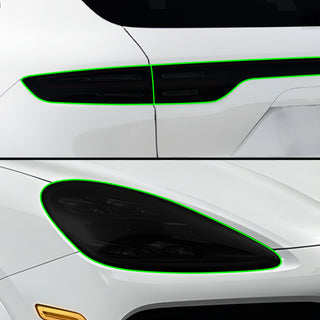 Full Headlight Taillight Precut Smoked PPF Tint Kit Film Overlay Cover Fits Porsche Cayenne