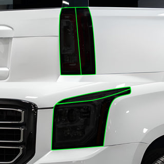 Full Headlight Taillight Precut Smoked PPF Tint Kit Film Overlay Fits GMC Yukon 2015 - 2020 - Bogar Tech Designs