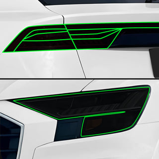 Full Headlight Taillight Precut Smoked PPF Tint Kit Film Overlay Fits Audi Q8 2019 - 2024 - Bogar Tech Designs