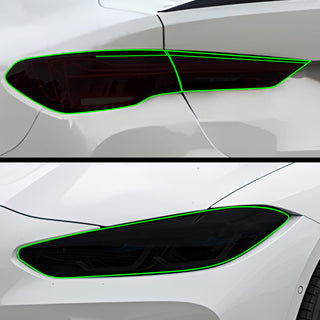 Fits BMW M4 2021 - 2025 Full Headlight Taillight Precut Smoked PPF Tint Kit Film Overlay - Bogar Tech Designs
