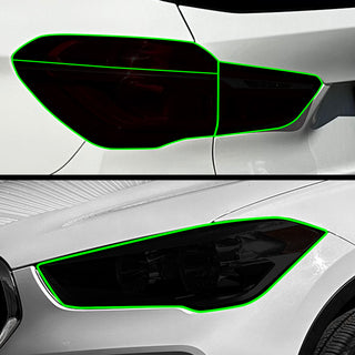 Fits BMW X1 2020 - 2022 Full Headlight Taillight Precut Smoked PPF Tint Kit Film Overlay - Bogar Tech Designs