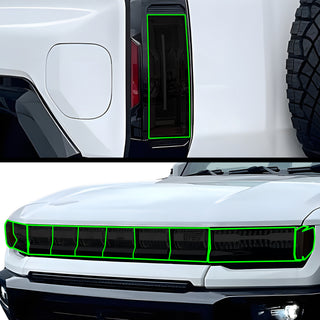 Fits GMC Hummer EV 2023 - 2025 Full Headlight Taillight Precut Smoked PPF Tint Kit Film Overlay - Bogar Tech Designs