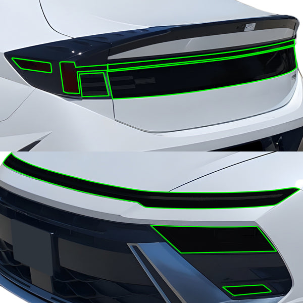 Hyundai Sonata 2024–2026 Dark Smoke Headlight & Taillight Tint Kit – Precut Vinyl Lens Overlays