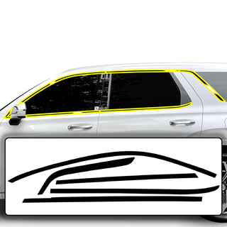 Side Window Skirt Vinyl Chrome Delete Trim Blackout Decal Stickers Overlay Film Fits Hyundai Palisade 2020 - 2025 - Bogar Tech Designs