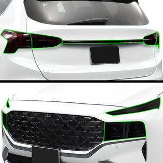 Full Headlight Taillight Precut Smoked PPF Tint Kit Film Overlay Fits Hyundai Santa Fe 2021 - 2023 - Bogar Tech Designs