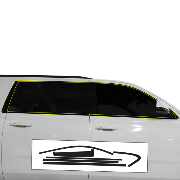 GMC Yukon XL 2015-2020 Blackout Chrome Delete Kit – Precut Gloss Black Vinyl Overlays