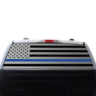 Buy thin-blue-line American Flag Rear Side Window Vinyl Decal Stickers Fits Ford F-150 F150 2015-2024