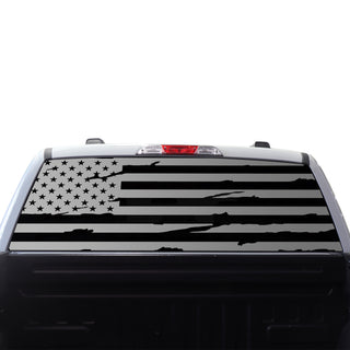 Buy distressed-black American Flag Rear Side Window Vinyl Decal Stickers Fits Ford F-150 F150 2015-2024