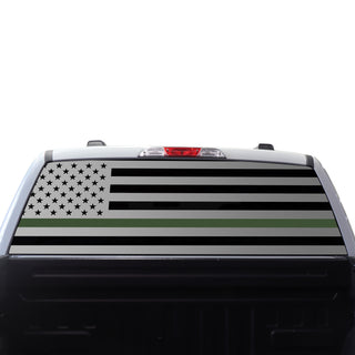 Buy thin-green-line American Flag Rear Side Window Vinyl Decal Stickers Fits Ford F-150 F150 2015-2024