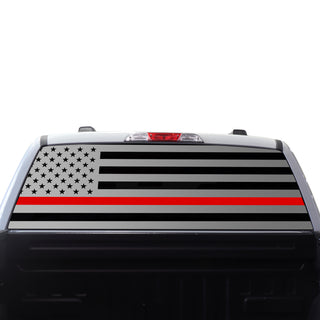 Buy thin-red-line American Flag Rear Side Window Vinyl Decal Stickers Fits Ford F-150 F150 2015-2024