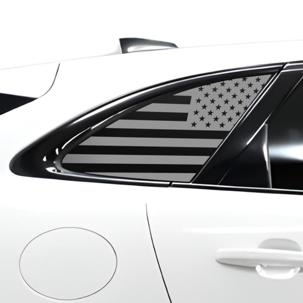 American Flag Quarter Window Decal for Jaguar F-Pace 2017-2026 β Precut Matte Black Vinyl