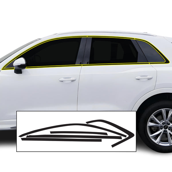 Audi Q3 2019-2025 Blackout Chrome Delete Kit β Precut Gloss Black Vinyl Overlays