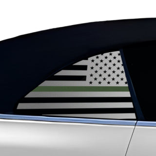 Fits BMW 4 Series Convertible 2021 - 2025 Quarter Window American Flag Vinyl Decal Stickers - Bogar Tech Designs