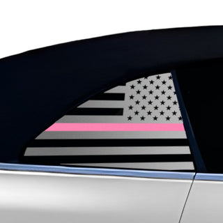 Fits BMW 4 Series Convertible 2021 - 2025 Quarter Window American Flag Vinyl Decal Stickers - Bogar Tech Designs