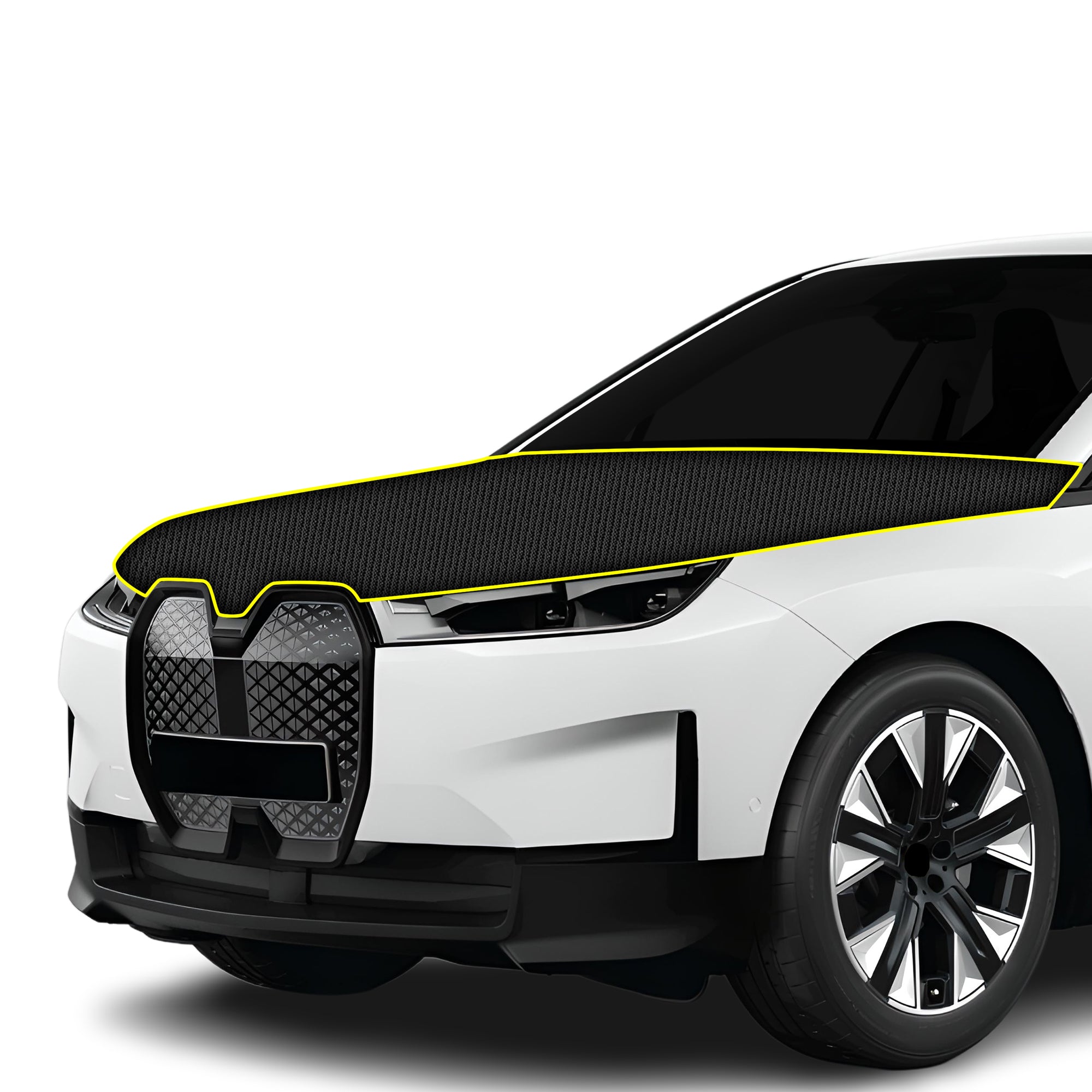 Fits BMW iX 2022+ Precut Premium Gloss Black Carbon Fiber Hood Paint P ...
