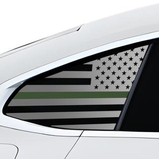 Fits BMW i4 2022 - 2025 Quarter Window American Flag Vinyl Decal Stickers - Bogar Tech Designs