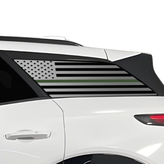 Fits Chevrolet Blazer EV 2024 - 2025 Quarter Window American Flag Vinyl Decal Stickers - Bogar Tech Designs