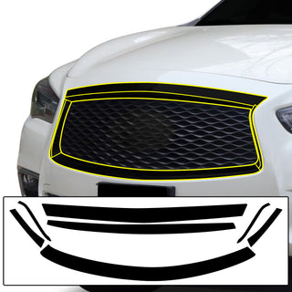 Fits Infiniti QX60 2016 - 2021 Vinyl Chrome Delete Grille Blackout Decal Stickers Overlay Film - Bogar Tech Designs