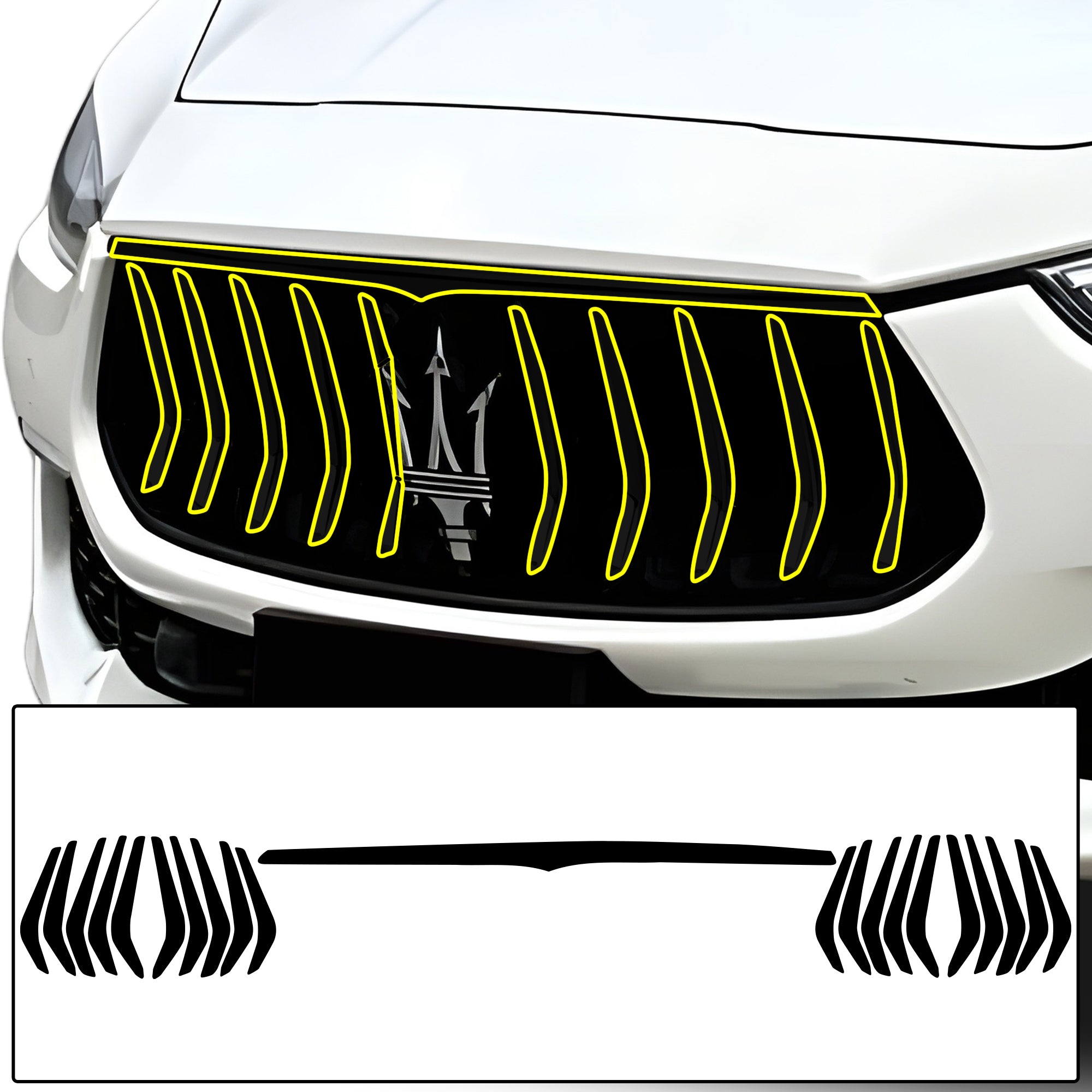 Maserati Ghibli 2014-2026 Front Grille Blackout Chrome Delete Kit