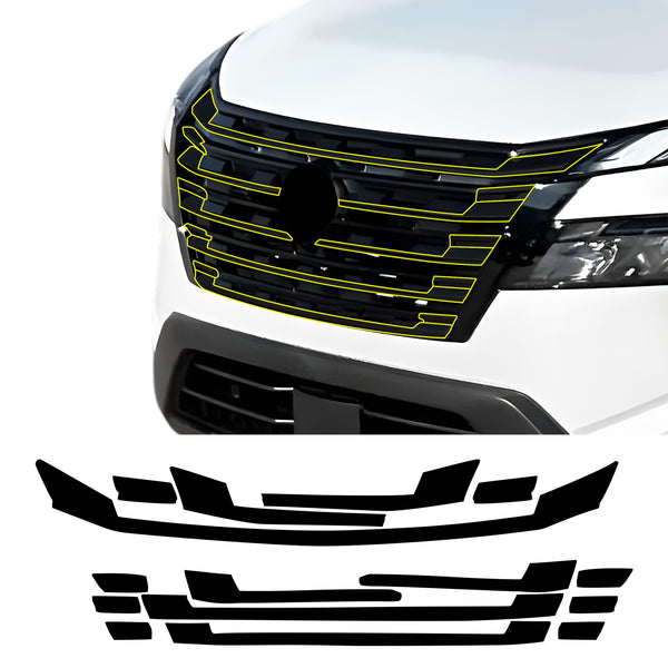 Nissan Rogue 2024-2026 Blackout Chrome Delete Kit β Precut Gloss Black Vinyl Overlays Film
