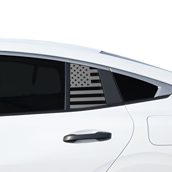 American Flag Quarter Window Decal for Nissan Sentra 2026+ – Precut Matte Black Vinyl