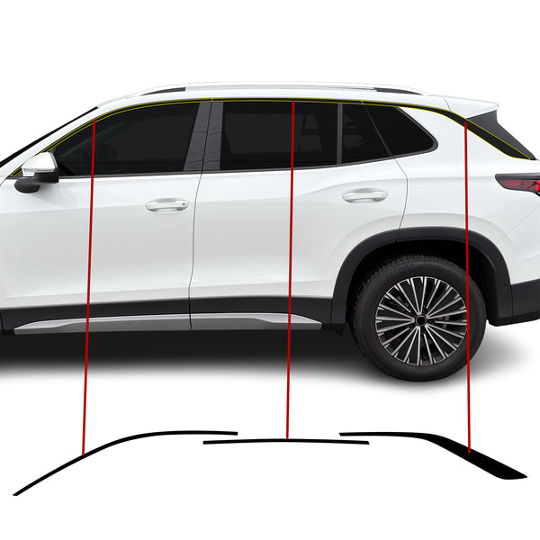 Volkswagen Tiguan 2025-2027 Blackout Chrome Delete Kit – Precut Gloss Black Vinyl Overlays