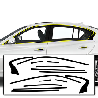 Vinyl Chrome Delete Side Window Grille Rear Trim Blackout Decal Stickers Overlay Film Fits Infiniti Q50 2018 2019 2020 2021 2022 2023 2024 - Bogar Tech Designs