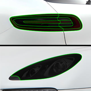Full Headlight Taillight Precut Smoked PPF Tint Kit Film Overlay Fits Porsche Macan 2015 - 2018 - Bogar Tech Designs