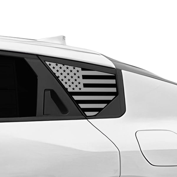 American Flag Quarter Window Decal for KIA K4 2025-2026 – Precut Matte Black Vinyl