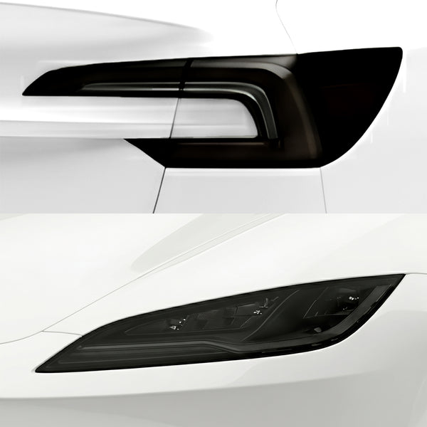 Tesla Model 3 2024β2026 Dark Smoke Headlight & Taillight Tint Kit β Precut Vinyl Lens Overlays