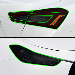 Fits Maserati Ghibli Full Headlight Taillight Precut Smoked PPF Tint Kit Film Overlay 2014 - 2024 - Bogar Tech Designs