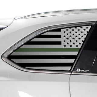 Buy thin-green-line American Flag Rear Quarter Window Vinyl Decal Stickers Fits Mazda CX-9 2016-2023