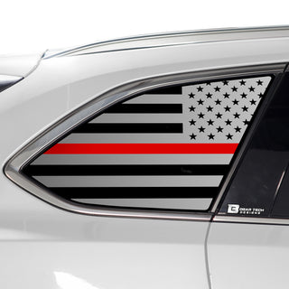Buy thin-red-line American Flag Rear Quarter Window Vinyl Decal Stickers Fits Mazda CX-9 2016-2023