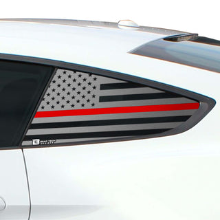 Buy red-line Precut Quarter Window American Flag Decal Stickers Fits Ford Mustang 2015-2022