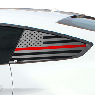 Precut Quarter Window American Flag Decal Stickers Fits Ford Mustang 2015 - 2023 - Bogar Tech Designs
