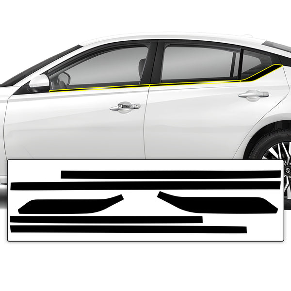 Nissan Altima 2019-2026 Window Trim Blackout Chrome Delete Kit - Precut Gloss Black Vinyl Overlays