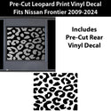 Animal Leopard Cheetah Cow Window Vinyl Decal Stickers Fits Nissan Frontier 2009 - 2024 - Bogar Tech Designs