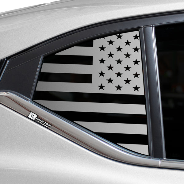 American Flag Quarter Window Decal for Nissan Sentra 2020-2025 – Precut Matte Black Vinyl