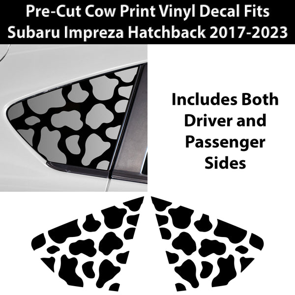 Animal Leopard Cheetah Cow Window Vinyl Decal Stickers Fits Subaru Impreza Hatchback 2017 - 2025 - Bogar Tech Designs