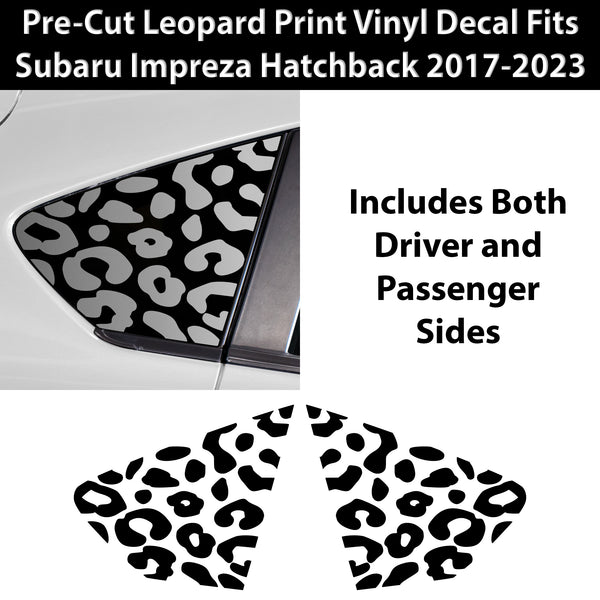 Animal Leopard Cheetah Cow Window Vinyl Decal Stickers Fits Subaru Impreza Hatchback 2017 - 2025 - Bogar Tech Designs