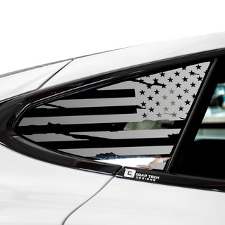 Quarter Window American Flag Vinyl Decal Stickers Fits Tesla Model S 2016 - 2025 - Bogar Tech Designs