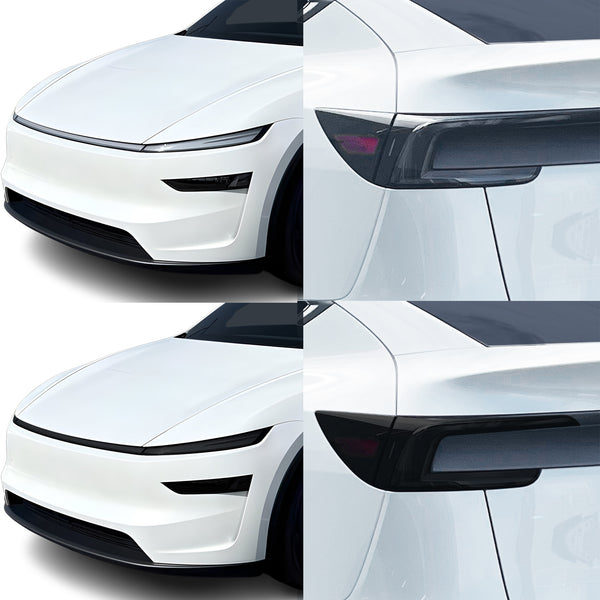 Tesla Model Y 2026+ Dark Smoke Headlight & Taillight Tint Kit β Precut Vinyl Lens Overlays