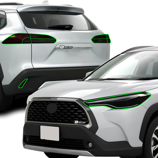 Full Headlight Taillight Precut Smoked PPF Tint Kit Film Overlay Fits Toyota Corolla Cross 2022 - 2025 - Bogar Tech Designs