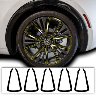 Vinyl Chrome Delete Wheel Rim Trim Blackout Decal Stickers Overlay Film Fits Toyota Prius 2023 - 2025 - Bogar Tech Designs