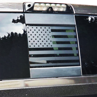 Rear Middle Window American Flag Vinyl Decal Stickers Fits Chevy GMC Silverado Sierra 2014 - 2018 - Bogar Tech Designs