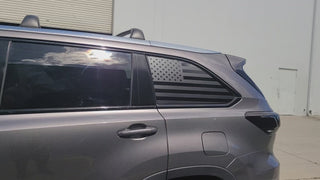 American Flag Quarter Window Vinyl Decal Stickers Fits Toyota Highlander 2014-2019